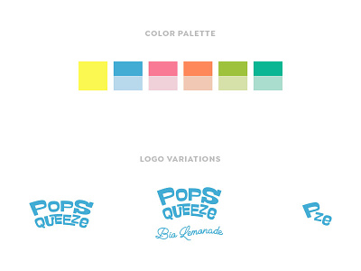 Popsqueeze - Logo Variations and Color Palette