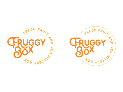 Fruggy Box - Stamp Logo bio box brand branding design fruit happy healhy lettering logo logotype minimal modern orange organic posotive stamp typography veggies vitaminic