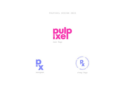 Pulpixel Design 2022 - Logo System aesthetic brand brand stylist branding creative design designer freelancer identity lettering logo minimal modern monogram pink professional sans stamp styleguide typography