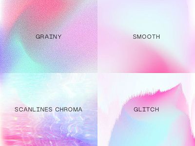 Dreamy Gradient Background In 4 Variations abstract aesthetic background blue chroma colorful dreamy dreamyverse editable glitch gradient gradient mesh grainy modern noise pink scanlines smooth vector very peri