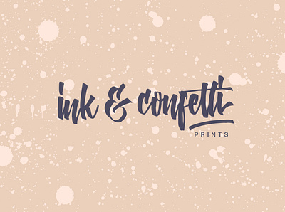 Ink & Confetti Logo branding design ink lettering logo organic print stationery typography vector