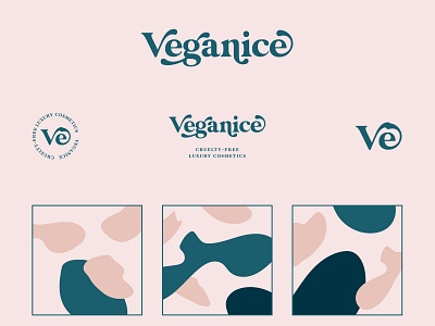 Veganice Logo System brand identity branding cosmetics feminine logo logo system monogram organic pattern design patterns stamp logo vegan