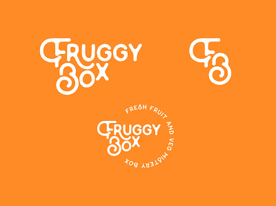 Fruggy Box Logo System branding design food fruit lettering logo modern organic typography vector vegan vegs