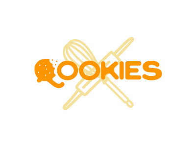 Qookies - Logo Design bakery bitten cookie brand brand and identity branding caramel cookies design identity logo outline patisserie yellow