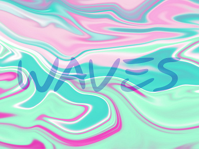 Waves absaatct background fluo holographic iridescent marble marbling neon painting poster texture waves