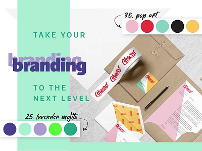 Take Your Branding To The Next Level branding color color palette colour free color scheme free palette freebie graphic design lavender mint palette pop art