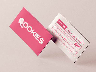 Qookies - Business Card bakery branding business card card cookies design grid logo patisserie pink