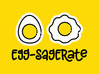 Egg-sagerate doodle drawing egg hand drawn icon lettering line art line icon patch quote sticker yellow