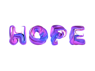 HOPE 3d c4d color material photoshop typography