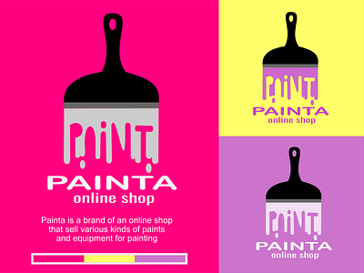 Online shop logo branding flat graphic design logo logo online shop online shop paint painting