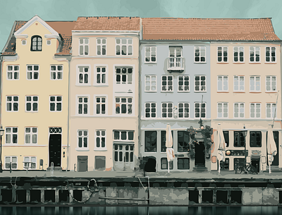 Copenhagen city city illustration copenhagen design digital illustration digital painting illustration vector