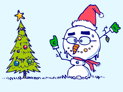 Snowman christmas illustration snowman