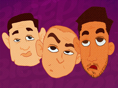 What the? caricature heads morning crew sketch