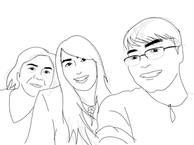 iPadoodle: Family three doodle family ipad mom self sister sketch