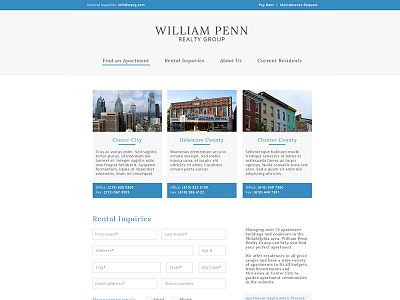 WPRG Concept 1 flat grid philadelphia realty ui ux web