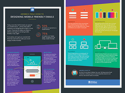 Designing Mobile Friendly Emails bright design do dont illustration infographic principle rules simple tips