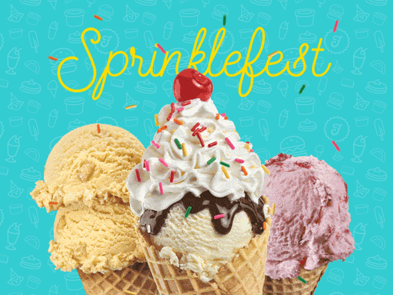 Friendly's Sprinklefest animation email gif hero image ice cream looping sprinkles