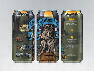 Iron Hill Oktoberfest Lager beer boar can german illustration lager oktoberfest packaging