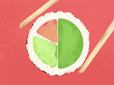 Sushi Chart illustration infographic pie chart simple sushi textured vector