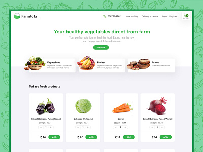 Farmtokari - Website e commerce farm grocery list product shopping ui