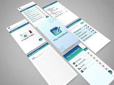 Note Book UI branding design figma graphic design mobileapp notebook ui