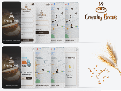 Crunchy Breads - Bakery Items Home Delivery App branding design figma graphic design logo mobileapp photoshop ui