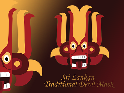 Sri Lankan Devil Mask Illustration