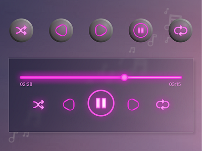 Glowing effect with icons