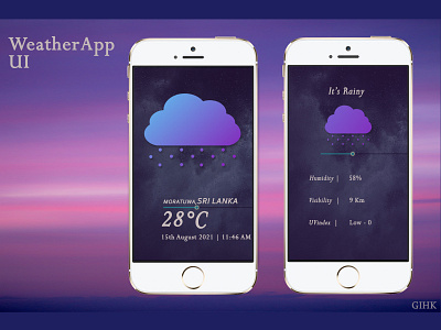 Weather App abode photoshop climate cloud design mobile mobile app mobileapp photoshop rain ui ux weather weather app weather climate