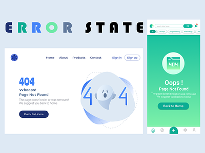 Error State | Web | Mobile 404 404 error 404 page design error error state figma mobile mobileapp page not found pagenotfound ui web