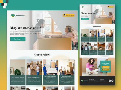 Landing Page | Web | Property Movers | Redesign design figma footers homepage house movers landing page movers packing property property movers redesign services ui web
