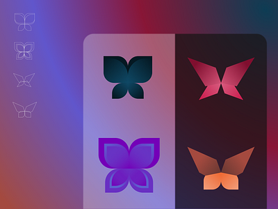 Butterfly Illustrations arts branding butterfly colors design drawings few colors figma gradients illustration logo logos vector wings
