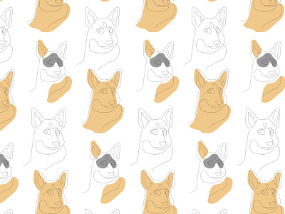 Shepherd dog pattern digital dog graphic design illustration pattern vector