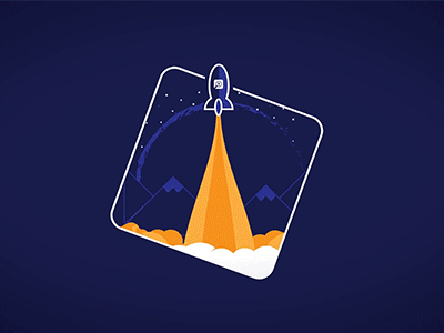 3 - 2 - 1 ... 2d after effects animated animation gif launch logo motion motion design motion graphics rocket