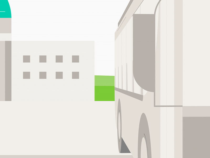 Bus Stop animation bus cities gif illustration