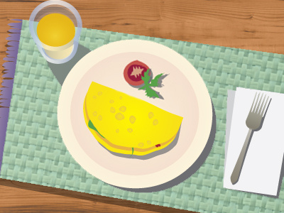 Omelette breakfast illustration