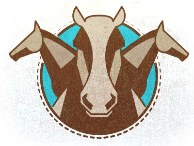 Process horses illustration logo