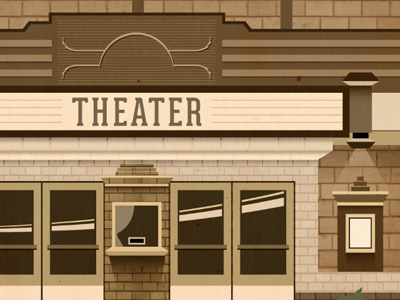 Old Theater building illustration theater