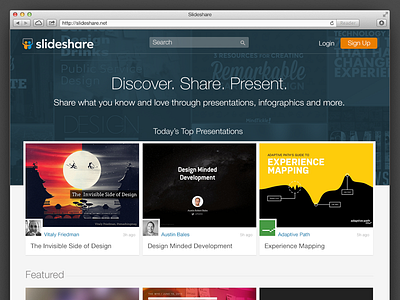 SlideShare homepage redesign deck homepage presentation slideshare