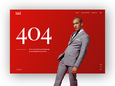 Saúl Website - 404 page 404 error page fashion guatemala lost minimal red ui ux