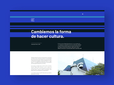 Single Renacer Cultural blue digital graphics interface minimal single site typography ui user ux web