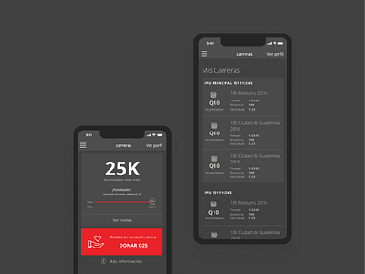 Bam Carreras - Mis Carreras app cards ui dark ui design flat guatemala ios 11 minimal royalestudios ui ux web