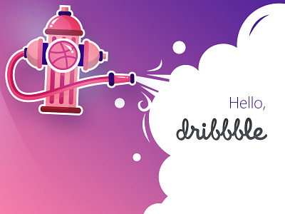 Dribbble Shot dribbble fire first shot happy splash