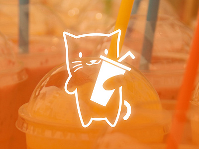 Client : Meow Gee - LOGO Design boba tea cafe cat coffee gee hk hong kong logo mack meow orange