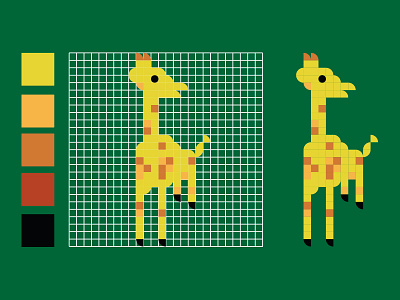 26 Grid Design - 長頸鹿 (Giraffe) 26 grid design africa animals cartoon design giraffe hong kong logo logos mack minimalism nature