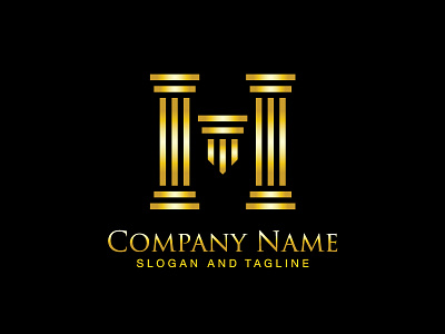 Pre-made LOGO for sale - Letter H 06 ancient architecture china column cryptocurrency greek h hong kong letter h logo minimalism