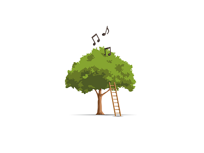 CominTree illustration logo illustration logo logotype music