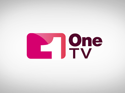 One TV channels graphic identity flat identity logo logotype one shiny tv