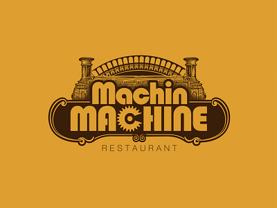 Machin Machine graphic identity cought illustration logo logotype lunch restaurant typo typography