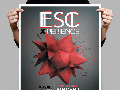 Esc X-perience visual art 3d art identity logotype poster shape vector visual